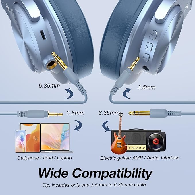 OneOdio A70 Bluetooth Over Ear Headphones, Wireless Headphones w/ 72H Playtime - Image 4