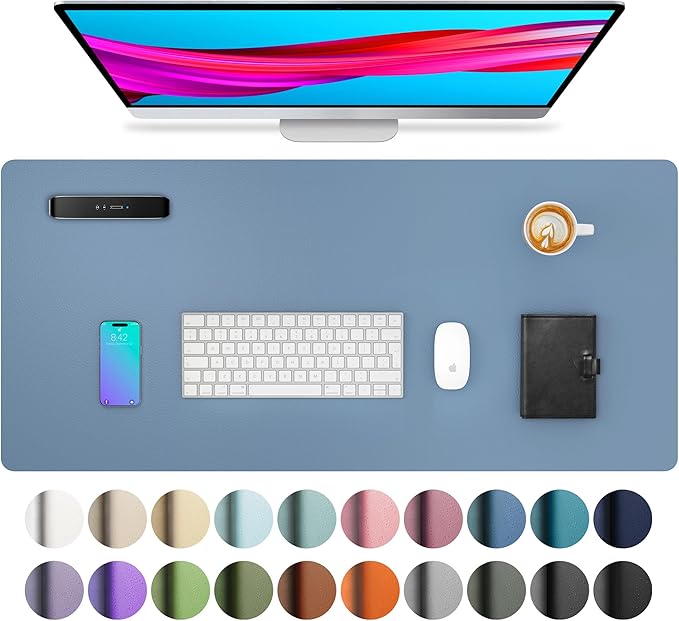 Aothia Leather Desk Pad Protector, Large Mouse Pad, Office Desk Mat, Non-Slip by Aothia