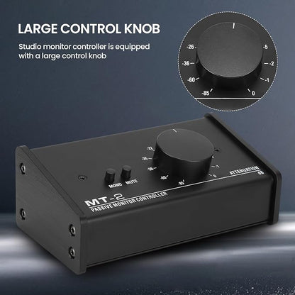 Passive Monitor Controller, Mute Control Large Control Knob Passive Stereo - Image 6