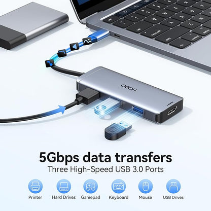 USB-C Hub Multiport Adapter for MacBook Air/Pro - 6 in 1 HDMI Dongle - Image 4