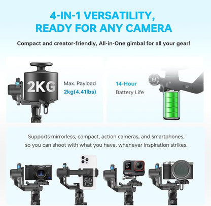 FeiyuTech SCORP Mini 3 Pro Camera Gimbal – AI 4.0 Tracking, Detachable Handle - Image 5