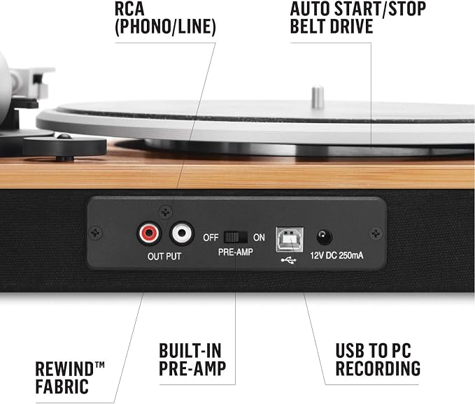 House of Marley Stir It Up Wireless Turntable: Vinyl Record Player - Image 3
