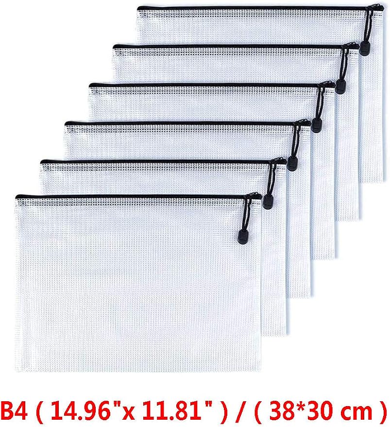 Oaimyy-B4, Plastic Mesh Zipper Pouch Document Folders Bag & Zipper-Waterproof - Image 2