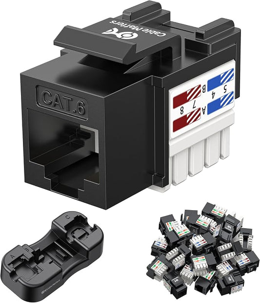 Cable Matters 25-Pack 10Gbps Cat6 Keystone Jacks, RJ45 Keystone Jack, Ethernet by CableMatters