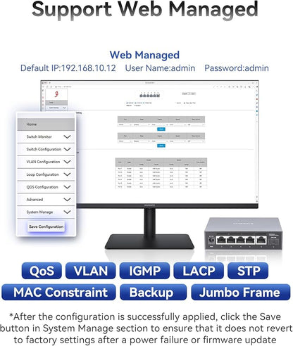 6-Port 2.5G Web Managed Ethernet Switch, VLAN/QoS/STP/IGMP/LACP Supported - Image 6