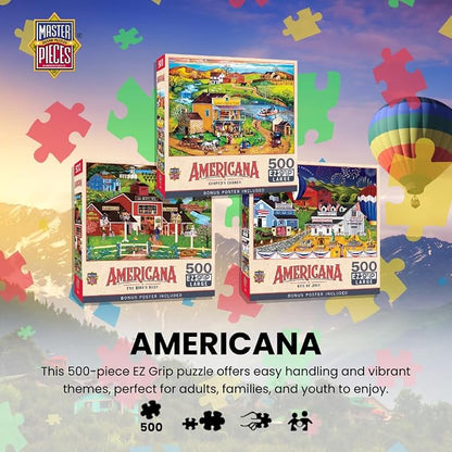 MasterPieces - 500 Piece Jigsaw Puzzle, Large EZ Grip Shapes, Free Wheeling - Image 2