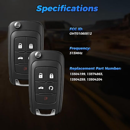 Key Fob 2Pcs 13504199 Compatible - Image 4
