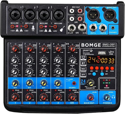 BOMGE 6 Channel mini DJ Audio sound mixer console by BOMGEMusicStudio