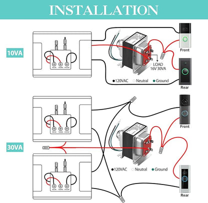 Landhoow Doorbell Transformer 16V 30VA, Hardwired Door Chime Transformer - Image 6