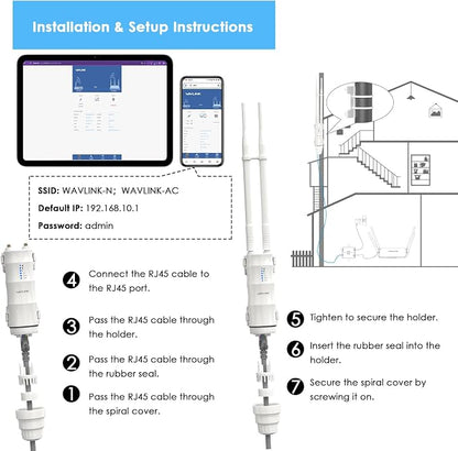 WAVLINK AC600 Outdoor WiFi Extender, Dual Band Long Range WiFi Extender - Image 6