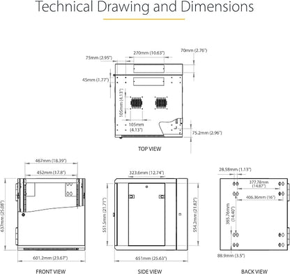 StarTech.com 4-Post 12U Wall Mount Network Cabinet - Image 7