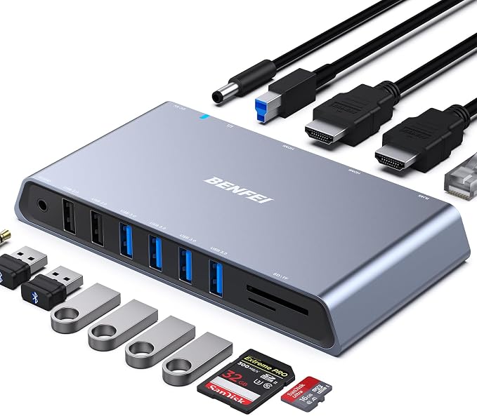 BENFEI 12-in-1 USB Type-A/USB Type-C Docking Station by BENFEI