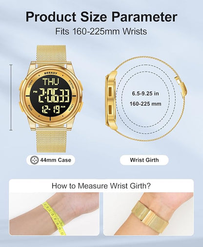 Beeasy Digital Watch for Men Women, 50M Waterproof, Ultra-Thin & Lightweight - Image 5