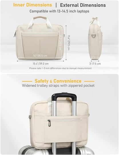 13-14 Inch Laptop Shoulder Bag Business Briefcase Water Resistant Computer - Image 6