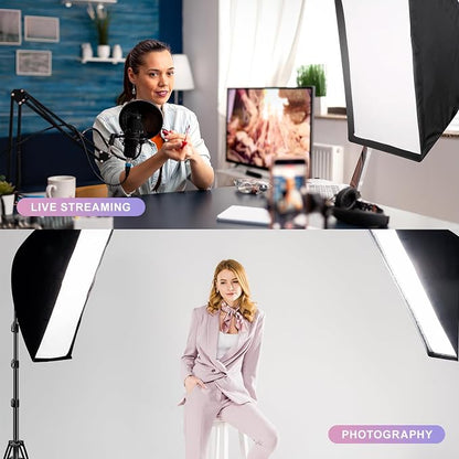 LimoStudio 3400W Output Remote Control, 22 x 32 inch Softbox 85W Bulbs Light Kit - Image 8