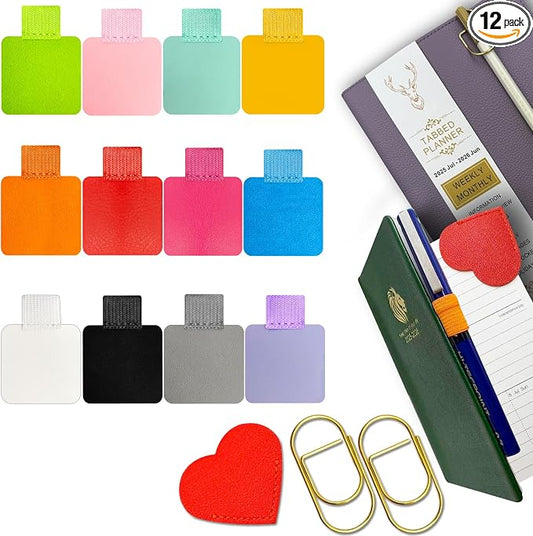 Pen Loop Holder for Notebook 12 Colors Self-Adhesive Stick On Pen Holder by RICESTKCN