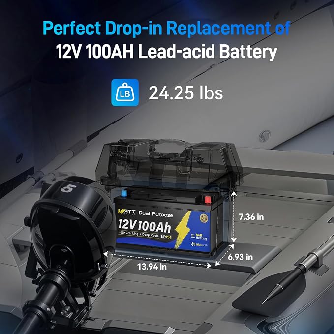 12V 100Ah Bluetooth LiFePO4 Battery, Lithium Battery - Image 7