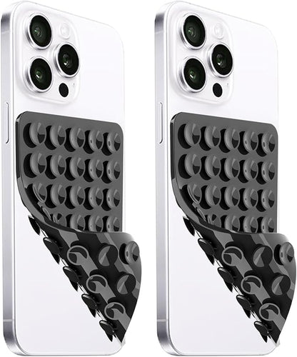 2 Pack Silicone Suction Cup Phone Case Mount Double Sided, Hands-Free Strong by LvShuLiangPin
