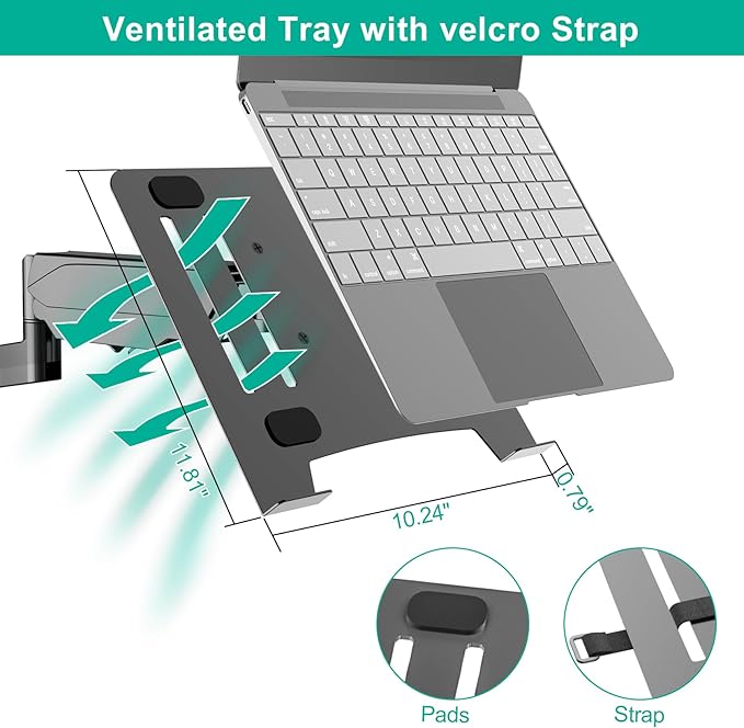 Laptop Wall Mount, 2-in-1 Gas Spring Wall Holder - Image 6