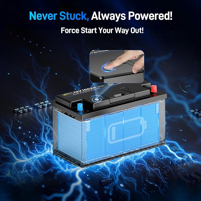 12V 100Ah Marine Starting LiFePO4 Battery Bluetooth, Lithium Battery - Image 9