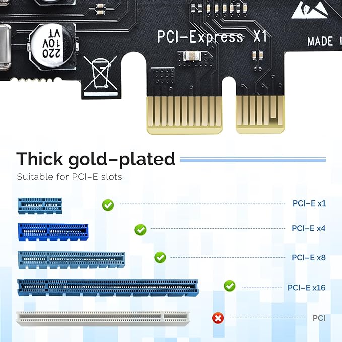 ELUTENG PCIE USB 3.2 Card 8 Ports PCI Expree to USB C Expansion Card Superspeed - Image 2