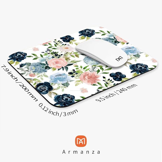 Square Mouse Pad Pretty Flowers, Personalized Premium-Textured Custom Mouse Mat - Image 2