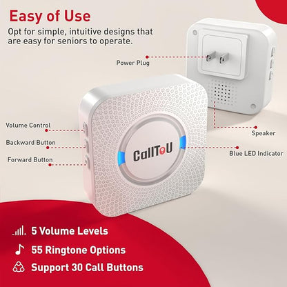 CallToU Wireless Caregiver Pager Smart Monitoring System Alert Buttons Hand - Image 6