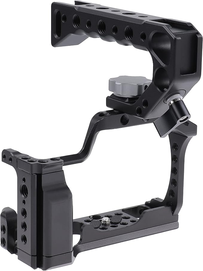 FocusFoto Camera Cage +Top/Side Handle Grip Kit, Aluminium Alloy Video by FocusFoto