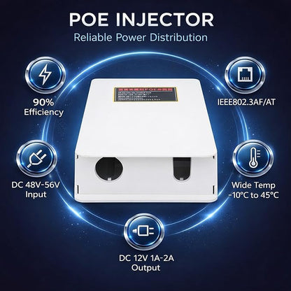 POE Injector Splitter Adapter, 48V to 12V Power Supply Module - Image 3
