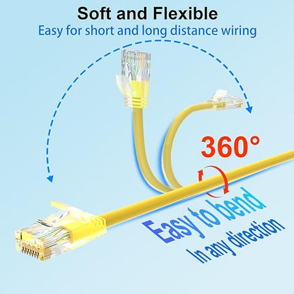 Cat 6 Patch Cables 2 feet, Slim Cat6a Ethernet Patch Cable 10Gbps 550Mhz - Image 4