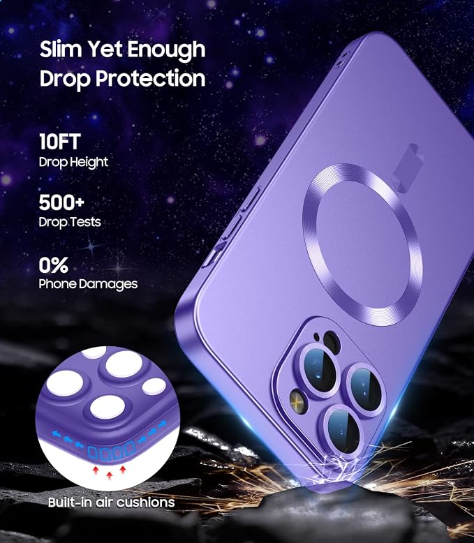 Magnetic for iPhone 16 Pro Case Slim Soft Silicone Bumper Shockproof Metallic - Image 5