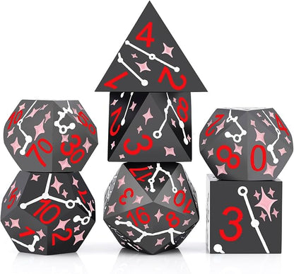 PJOY Metal Dice Set D&D Star Dice Set DND Polyhedral Dice by PJOYDice