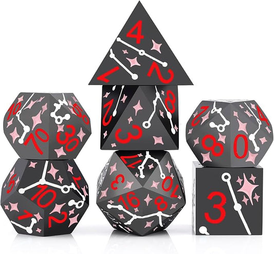 PJOY Metal Dice Set D&D Star Dice Set DND Polyhedral Dice by PJOYDice