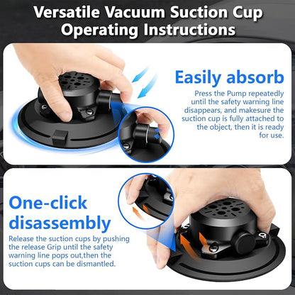 Camera Suction Cup Mount with Ball Head Magic Arm, 4.5" Metal Vacuum Suction - Image 2