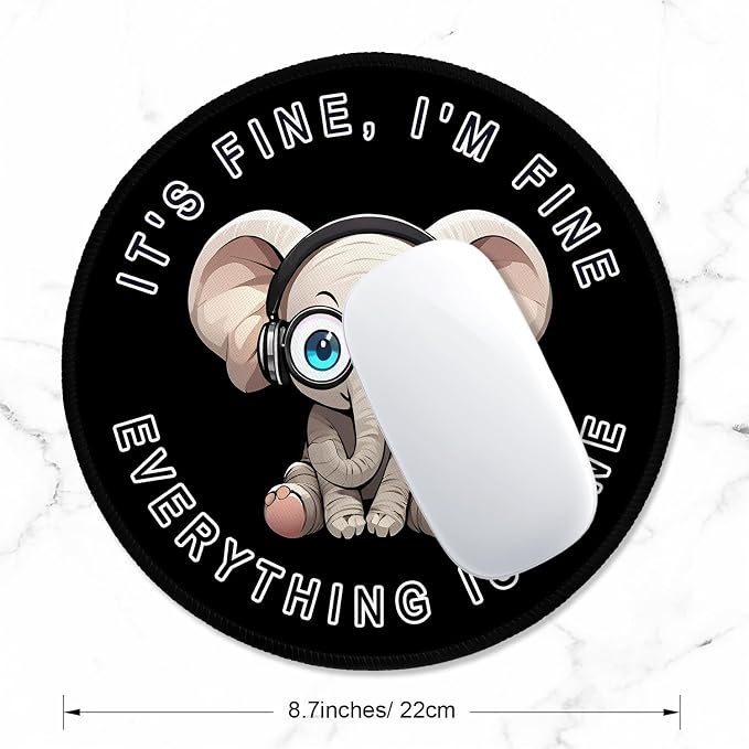 ITNRSIIET Round Mouse Pad with Stitched Edge Premium-Textured Waterproof - Image 2