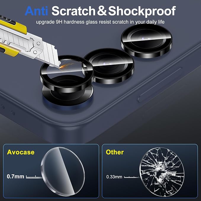 for Samsung Galaxy S25 Camera Lens Protector, Individual Metal Ring Tempered - Image 3