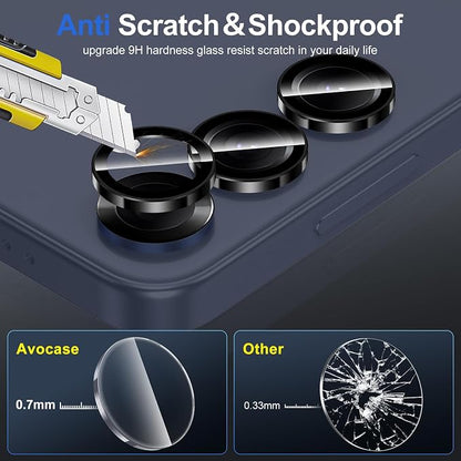 for Samsung Galaxy S25 Camera Lens Protector, Individual Metal Ring Tempered - Image 3