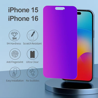 Compatible for iPhone 15/iPhone 16 Privacy Screen Protector Tempered Glass 6.1 - Image 3