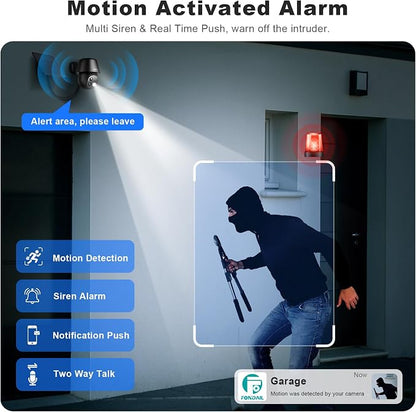 Solar Security Cameras Wireless Outdoor, 2K Pan/Tilt 360° View Solar/Battery - Image 5
