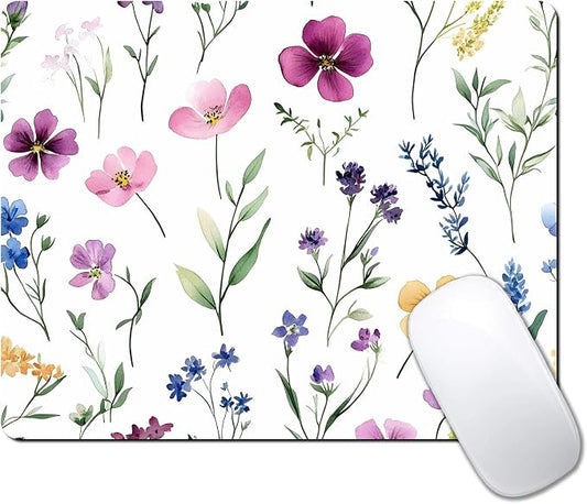 Watercolor Flower Wildflowers Floral Custom Mouse Pad by IMAYONDIA