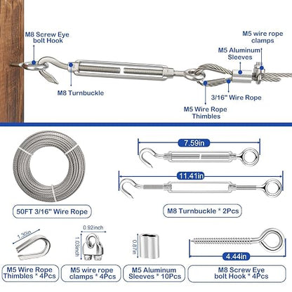 TooTaci 3/16 Wire Rope Kit - Image 2