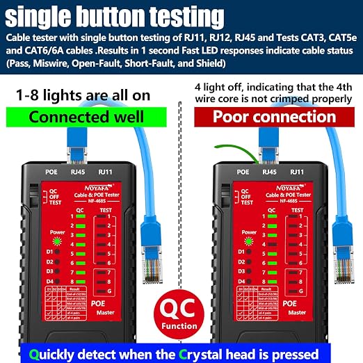 Noyafa NF-468s Network Cable Tester, Ethernet Tester, Cable Mapper, Check - Image 2