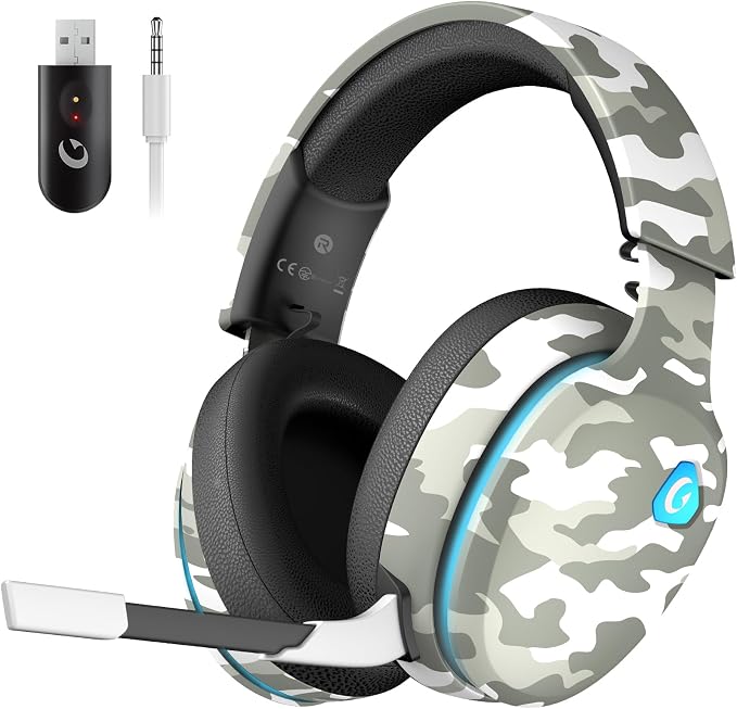 2.4GHz Wireless Gaming Headset for PS5, PS4 Fortnite & Call of Duty/FPS Gamers by Gtheos
