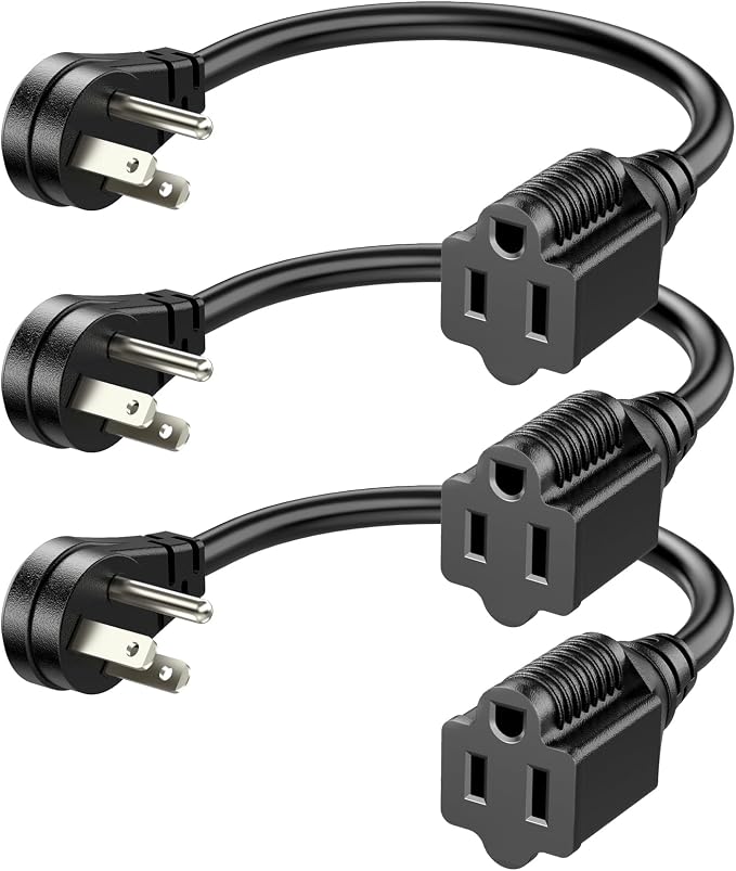 DEWENWILS 1FT Short Extension Cord, Flat Head Extension Cord Indoor by DEWENWILS