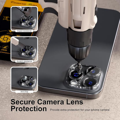 beuxece for 6 Pack iPhone 15 / iPhone 15 Plus Camera Lens Protector 9H Tempered - Image 3