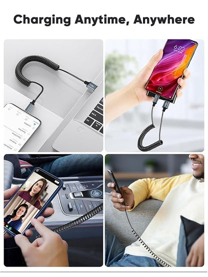 CableCreation Coiled USB C Cable 2Pack, Coiled USB A to USB C Cable - Image 7