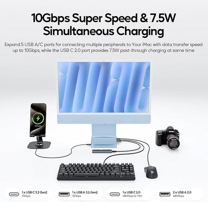 Upgraded 11 in 1 USB C Hub for iMac 24 inch USB Hub 2021 2023 2024 Support M.2 - Image 6