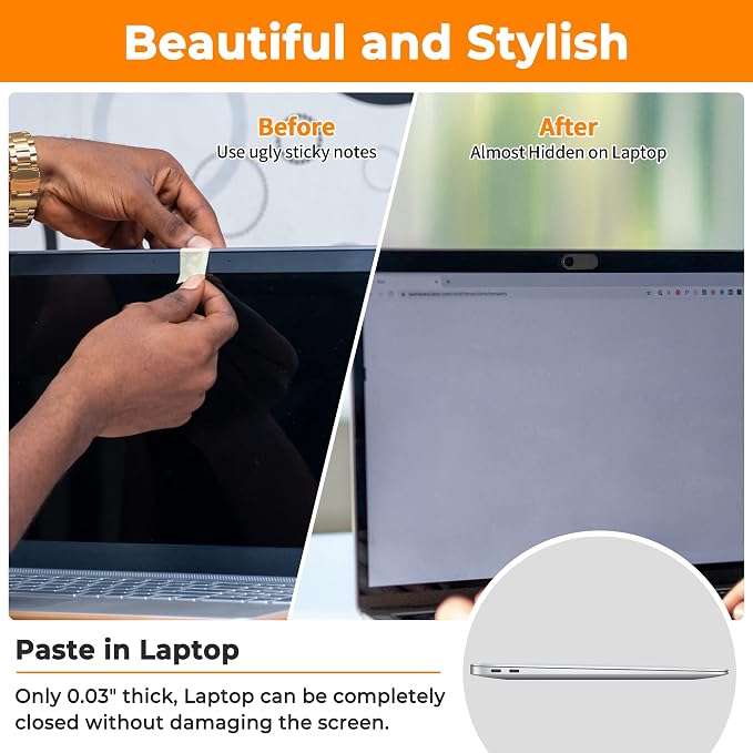 6-Pack Laptop Camera Cover Slide, Ultra Thin Webcam Privacy Cover - Image 5
