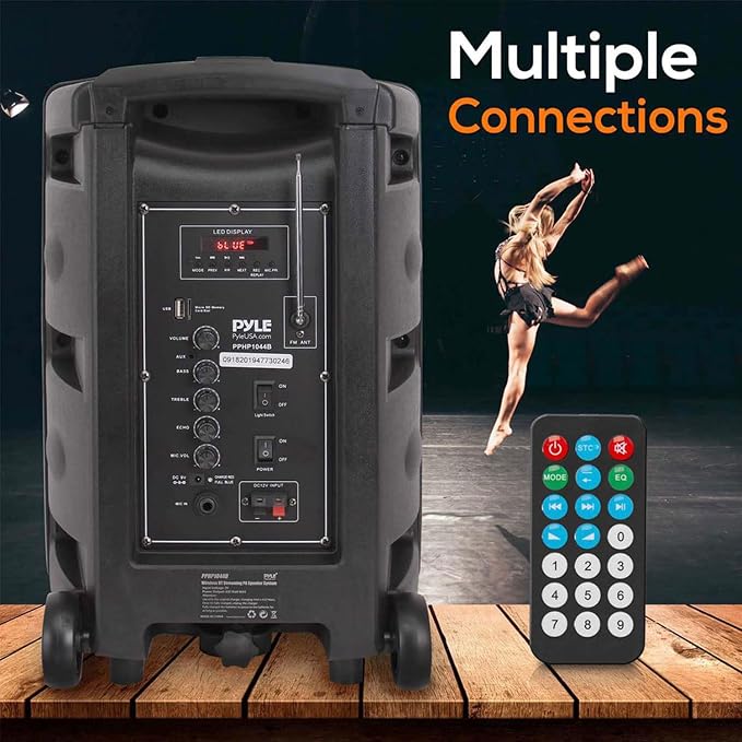 Pyle Portable Bluetooth PA Speaker System - 600W Bluetooth Speaker Portable PA - Image 5