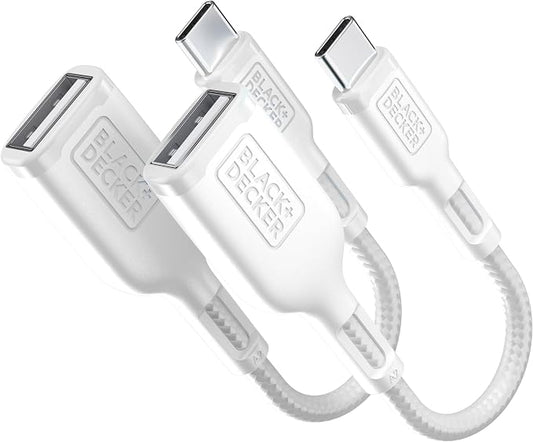 BLACK+DECKER USB C to USB A Adapter, USB C Male to USB Female Adapter Nylon by BLACKDECKER